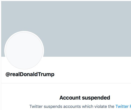 The game ended when @realDonaldTrump was suspended from Twitter.