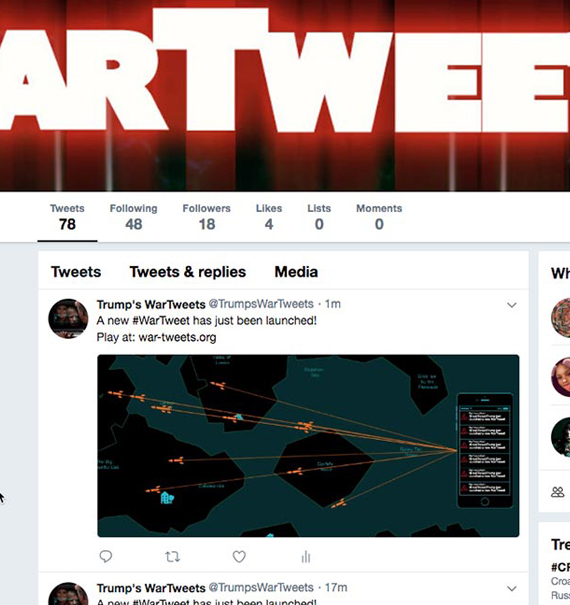 WarTweets Twitter Page